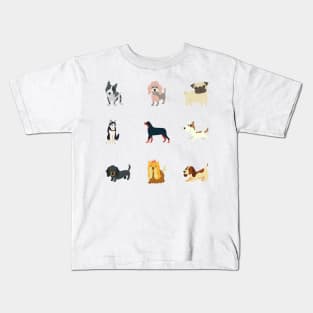 Cute And Playful Dogs Sticker Pack Kids T-Shirt